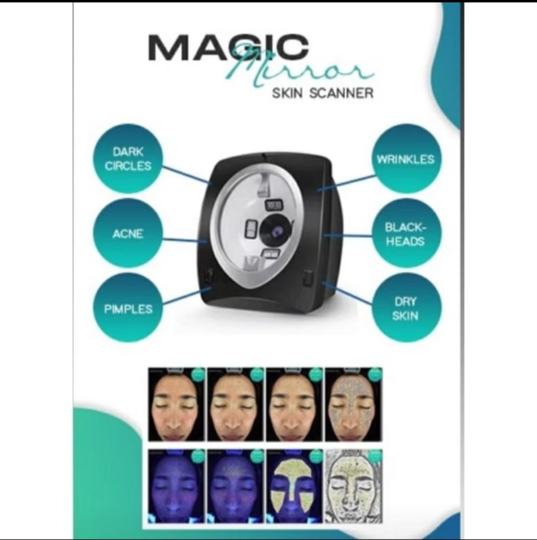 Alat magic mirror skin analyzer untuk membaca kerutan, komedo, jerawat, dan kulit kering