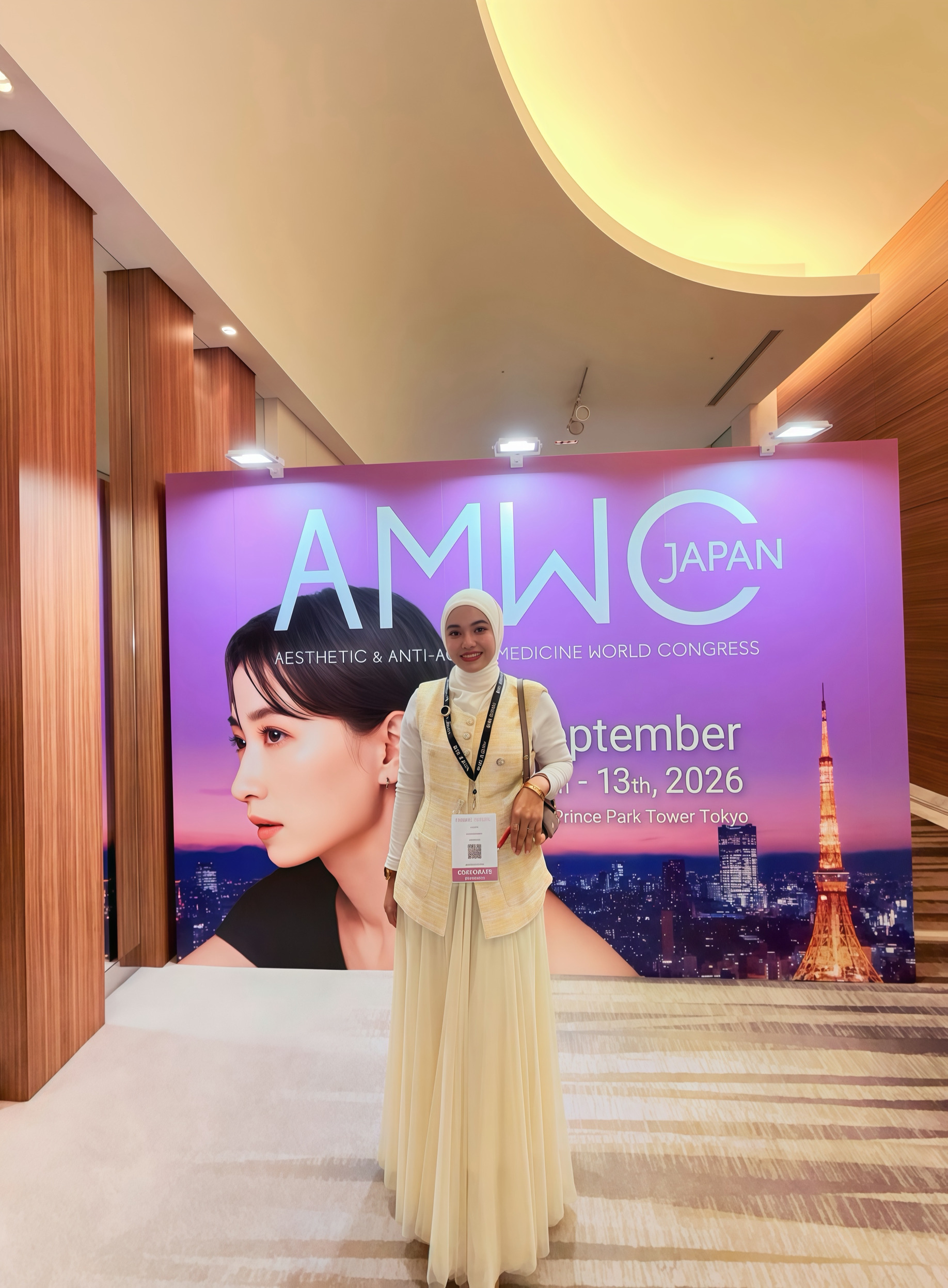 dr. Ismi Julianti dari Naba Aesthetic Clinic Citra Raya Tangerang saat menghadiri AMWC Japan 2026 di Tokyo